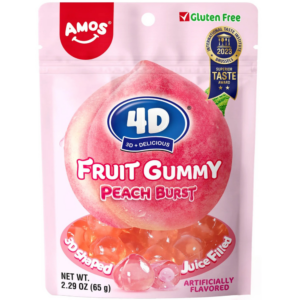 Amos 4D Fruit Gummy Peach Burst - 65g